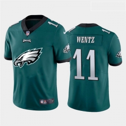 Philadelphia Eagles 11 Carson Wentz Green Team Big Logo Vapor Untouchable Limited Jersey