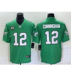 Philadelphia Eagles 12 Randall Cunningham Green With C Patch Stitched Football Jersey Philadelphia Eagles 12 Randall Cunningham Green With C Patch Stitched Football Jersey