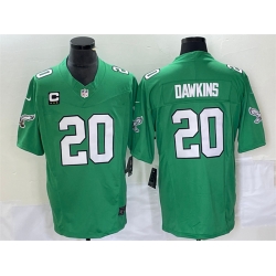 Philadelphia Eagles 20 Brian Dawkins Green 2023 F U S E With C Patch Vapor Untouchable Stitched Football Jersey