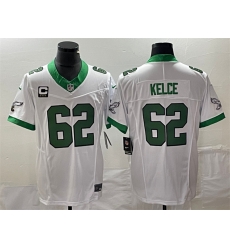 Philadelphia Eagles 62 Jason Kelce White 2023 F U S E With C Patch Vapor Untouchable Stitched Football Jersey