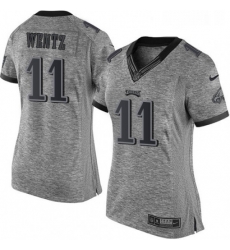 Women's Philadelphia Eagles 11 Carson Wentz Limited Gray Gridiron NFL Jersey