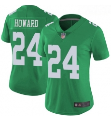 Women's Philadelphia Eagles #24 Jordan Howard Green Stitched Football Limited Rush Jersey