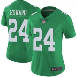 Women's Philadelphia Eagles #24 Jordan Howard Green Stitched Football Limited Rush Jersey