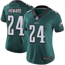 Women's Philadelphia Eagles #24 Jordan Howard Midnight Green Team Color Stitched Football Vapor Untouchable Limited Jersey