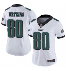 Women's Philadelphia Eagles #80 Quez Watkins White Vapor Limited Jersey
