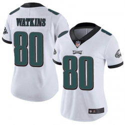Women's Philadelphia Eagles #80 Quez Watkins White Vapor Limited Jersey