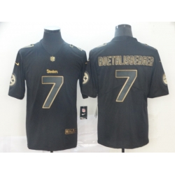 Nike Steelers 7 Ben Roethlisberger Black Gold Vapor Untouchable Limited Jersey_68913