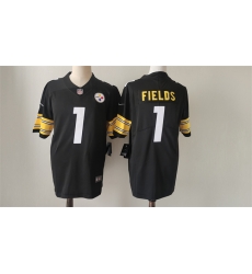 Pittsburgh Steelers 1 Justin Fields Black Vapor Untouchable Limited Stitched Jersey Pittsburgh Steelers 1 Justin Fields Black Vapor Untouchable Limited Stitched Jersey