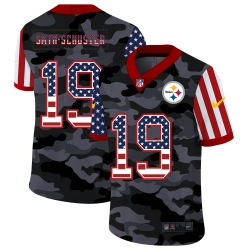 Pittsburgh Steelers 19 JuJu Smith Schuster Camo 2020 USA Flag Salute To Service Limited Jersey