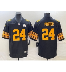 Pittsburgh Steelers #24 Joey Porter Jr. Black 2023 Draft Color Rush Limited Stitched Jersey