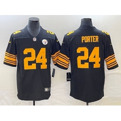 Pittsburgh Steelers #24 Joey Porter Jr. Black 2023 Draft Color Rush Limited Stitched Jersey