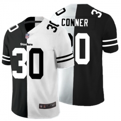 Pittsburgh Steelers 30 James Conner Black And White Split Vapor Untouchable Limited Jersey