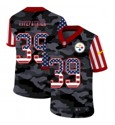 Pittsburgh Steelers 39 Minkah Fitzpatrick Camo 2020 USA Flag Salute To Service Limited Jersey