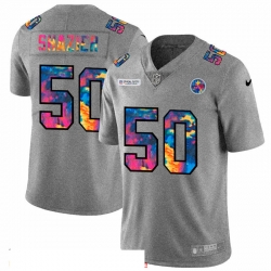 Pittsburgh Steelers 50 Ryan Shazier Multi Color 2020 NFL Crucial Catch NFL jersey Greyheather