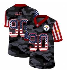 Pittsburgh Steelers 90 T J Watt Camo 2020 USA Flag Salute To Service Limited Jersey