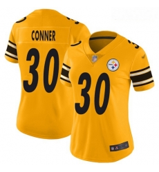 Women's Pittsburgh Steelers #30 James Conner Gold Stitched Football Limited Inverted Legend Jersey