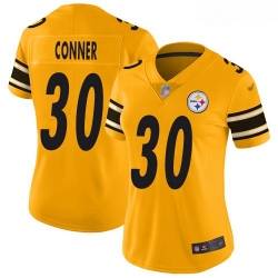 Women's Pittsburgh Steelers #30 James Conner Gold Stitched Football Limited Inverted Legend Jersey