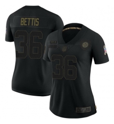 Women's Pittsburgh Steelers 30 Jerome Bettis Black Limited 2020 Salute To Service Jersey