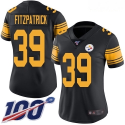 Women's Pittsburgh Steelers #39 Minkah Fitzpatrick Black Stitched Football Limited Rush 100th Season Jersey