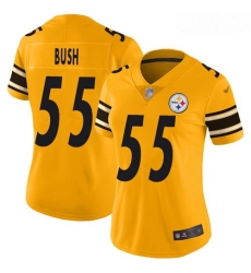Women's Pittsburgh Steelers #55 Devin Bush Gold Stitched Football Limited Inverted Legend Jersey