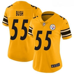 Women's Pittsburgh Steelers #55 Devin Bush Gold Stitched Football Limited Inverted Legend Jersey