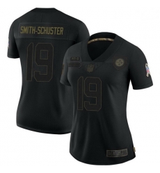Women's Pittsburgh Steelers 7 JuJu Smith Schuster Black Limited 2020 Salute To Service Jersey