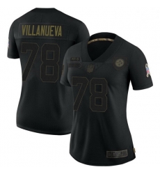 Women's Pittsburgh Steelers 78 Alejandro Villanueva Black Limited 2020 Salute To Service Jersey