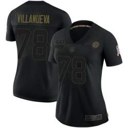 Women's Pittsburgh Steelers 78 Alejandro Villanueva Black Limited 2020 Salute To Service Jersey