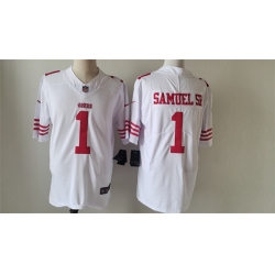 San Francisco 49ers 1 Deebo Samuel White Vapor Untouchable Limited Stitched Football Jersey