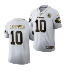 San Francisco 49ers 10 Jimmy Garoppolo White Gold 75th Anniversary Stitched Jersey