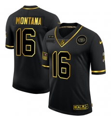 San Francisco 49ers 16 Joe Montana Black Gold 2020 Salute To Service Limited Jersey San Francisco 49ers 16 Joe Montana Black Gold 2020 Salute To Service Limited Jersey