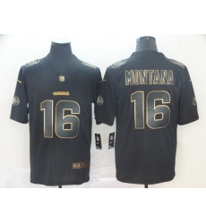 San Francisco 49ers 16 Joe Montana Black Gold Vapor Untouchable Limited Jersey