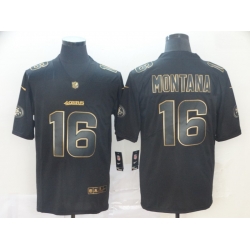 San Francisco 49ers 16 Joe Montana Black Gold Vapor Untouchable Limited Jersey