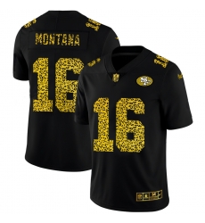 San Francisco 49ers 16 Joe Montana Black Leopard Print Fashion Vapor Limited NFL Jersey