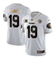 San Francisco 49ers 19 Deebo Samuel White Gold 75th Anniversary With C Patch Stitched Jersey San Francisco 49ers 19 Deebo Samuel White Gold 75th Anniversary With C Patch Stitched Jersey