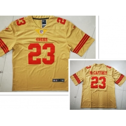 San Francisco 49ers #23 Christian McCaffrey Gold 2022 Inverted Legend Stitched NFL Limited Jersey