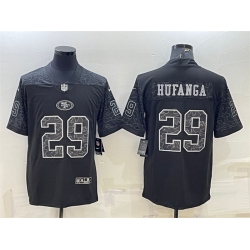 San Francisco 49ers 29 Talanoa Hufanga Black Reflective Limited Stitched Football Jersey