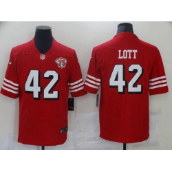 San Francisco 49ers 42 Lott Red 75th Vapor Untouchable Limited 2021 NFL Jersey