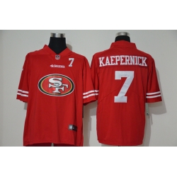 San Francisco 49ers 7 Colin Kaepernick Red Team Big Logo Number Vapor Untouchable Limited Jersey