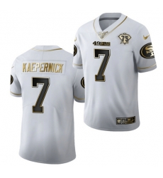 San Francisco 49ers 7 Colin Kaepernick White Gold 75th Anniversary Stitched Jersey