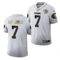 San Francisco 49ers 7 Colin Kaepernick White Gold 75th Anniversary Stitched Jersey