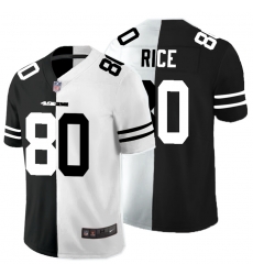 San Francisco 49ers 80 Jerry Rice Black And White Split Vapor Untouchable Limited Jersey
