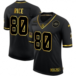 San Francisco 49ers 80 Jerry Rice Black Gold 2020 Salute To Service Limited Jersey