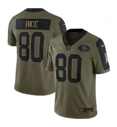 San Francisco 49ers 80 Jerry Rice Olive 2021 Salute To Service Retired Player Limited Jersey San Francisco 49ers 80 Jerry Rice Olive 2021 Salute To Service Retired Player Limited Jersey