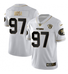 San Francisco 49ers 97 Nick Bosa White Gold 75th Anniversary Stitched Jersey San Francisco 49ers 97 Nick Bosa White Gold 75th Anniversary Stitched Jersey